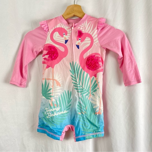 Tommy Bahama Other - Tommy Bahama Toddler Girl Pink Flamingo Swim Suit Size 18-24 Months